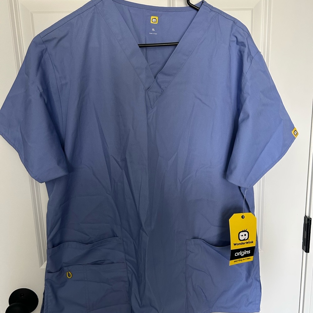 WonderWink Blue Scrub Top XL
